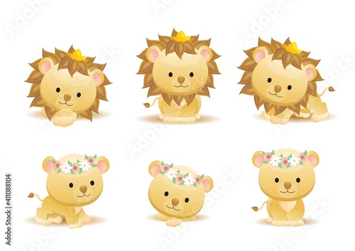 Cute animal character frame vector
