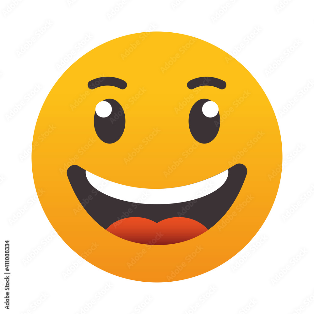 Icon of emoji smiling face, colorful design Icon of emoji smiling face, colorful design