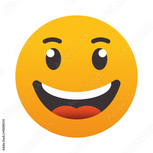 Icon of emoji smiling face, colorful design