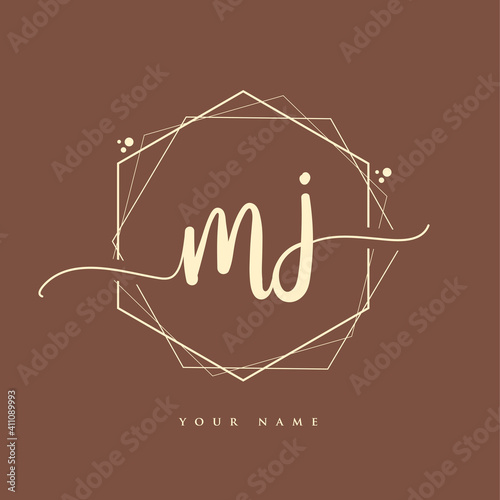 MJ Initial handwriting logo. Hand lettering Initials logo branding, Feminine and luxury logo design.
