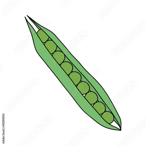 peas in pod icon, flat style