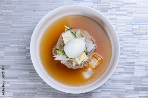 Korean style spicy cold noodle soup 1, Mul Neng Myun