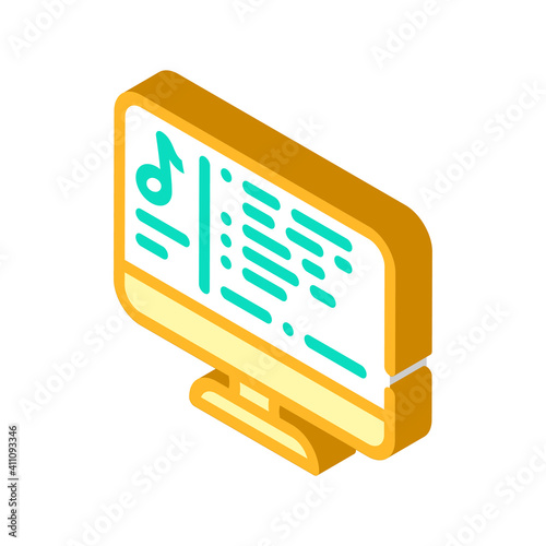 music relax isometric icon vector illustration color