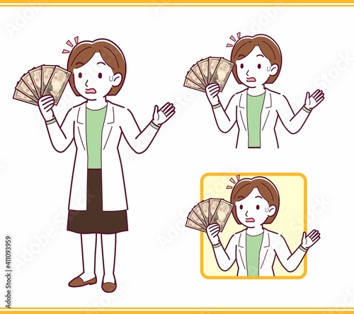 Young woman in a lab coat