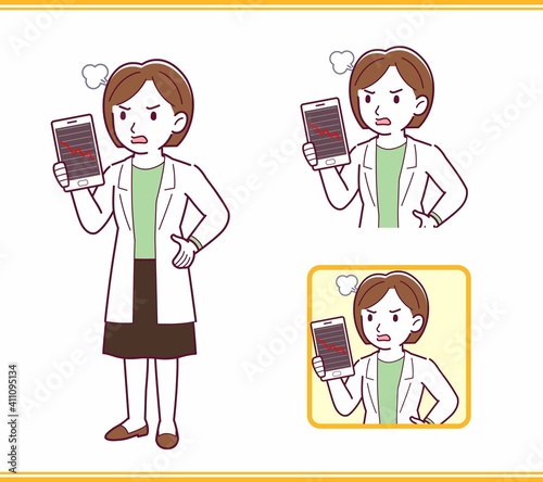  Young woman in a lab coat