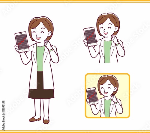 Young woman in a lab coat