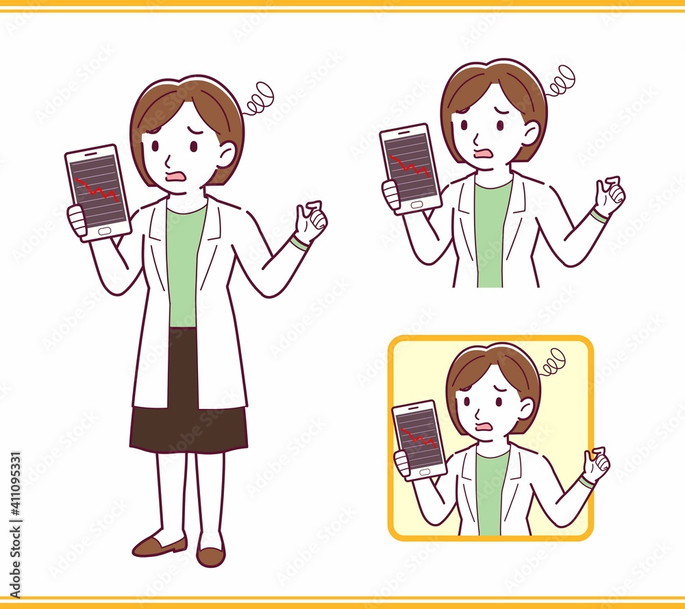  Young woman in a lab coat