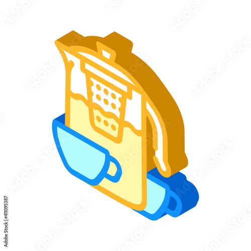 tea drink for relax isometric icon vector illustration