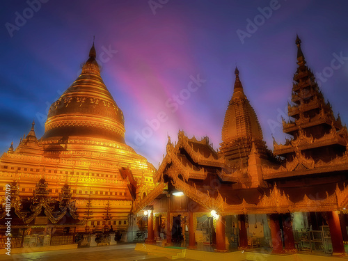 Shwezigon Pagoda or Shwezigon Paya is a Buddhist stupa located in Myanmar. It is the oldest and most beautiful large stupa and one of the 5 great sacred things in Myanmar.