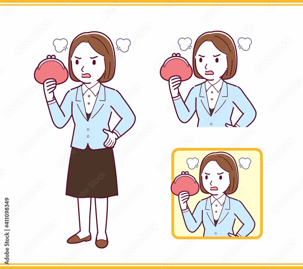 Young woman in a light blue suit_B2