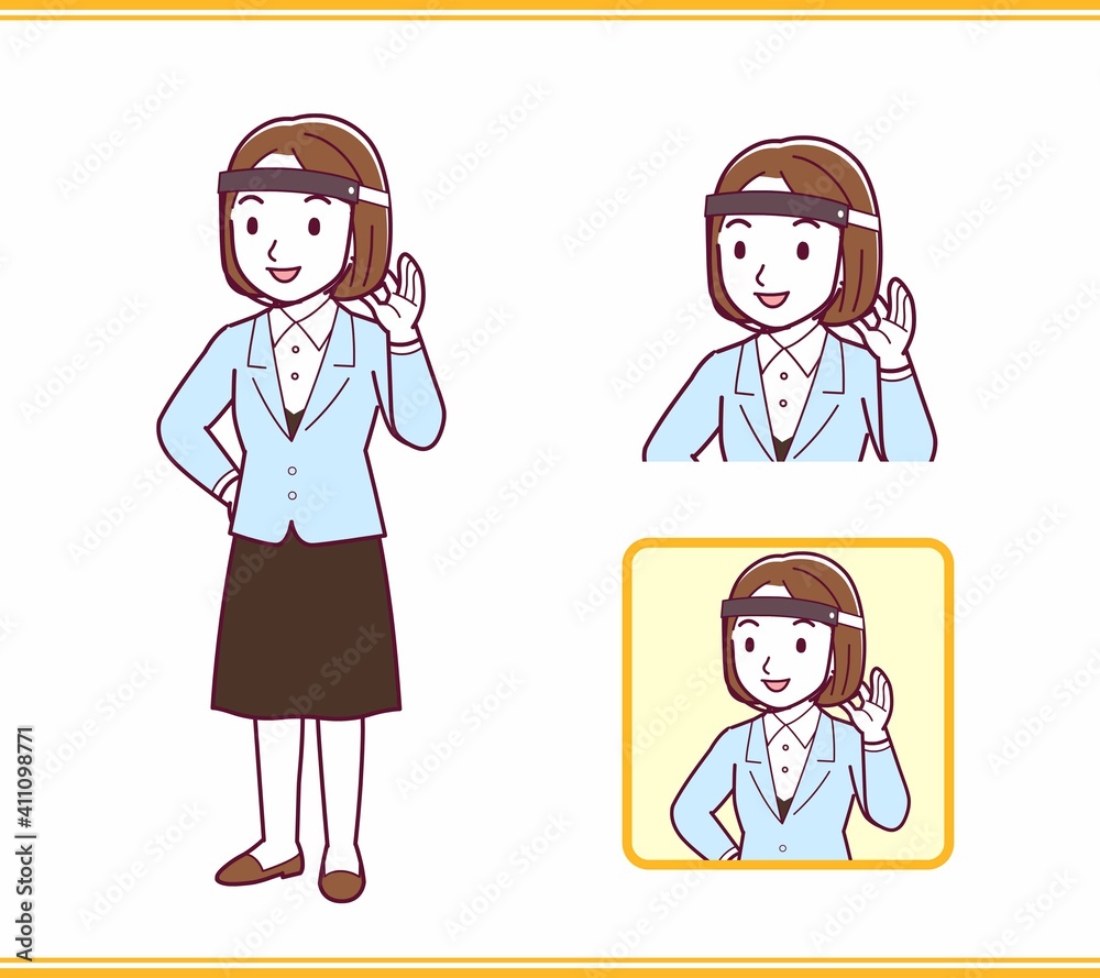 Young woman in a light blue suit_B2 Young woman in a light blue suit_B2