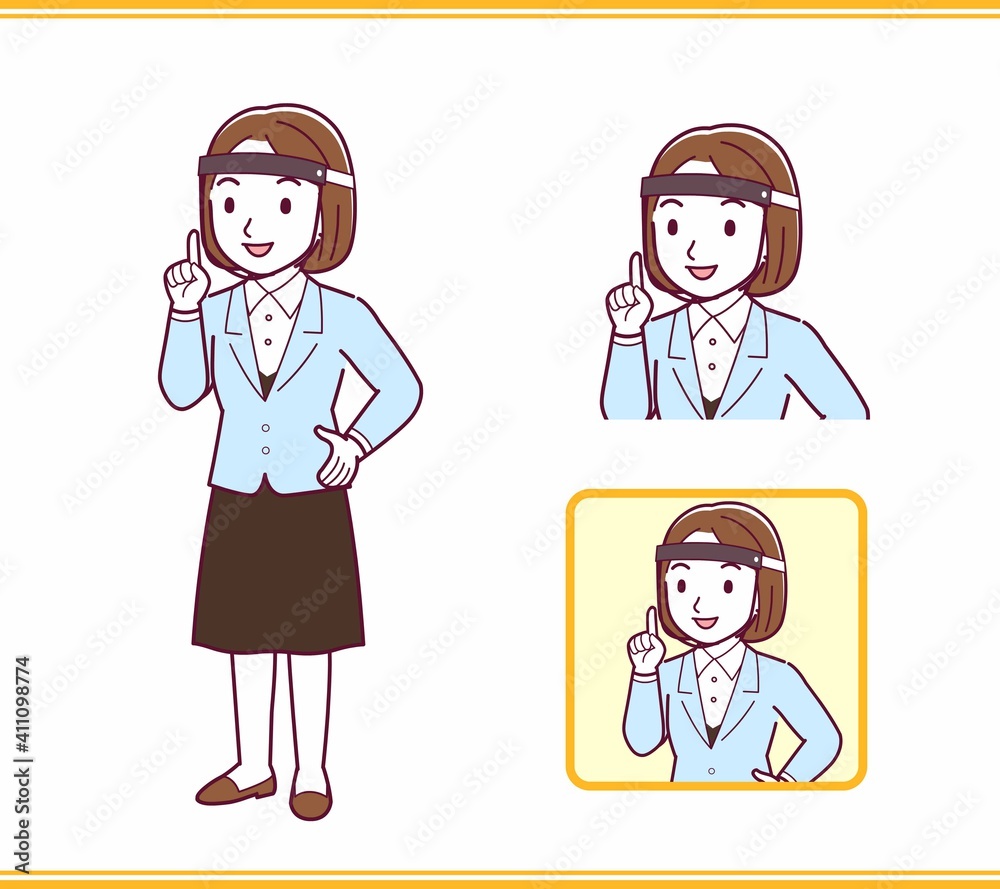 Young woman in a light blue suit_B2 Young woman in a light blue suit_B2