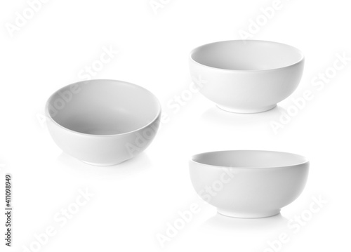 White bowl on white background