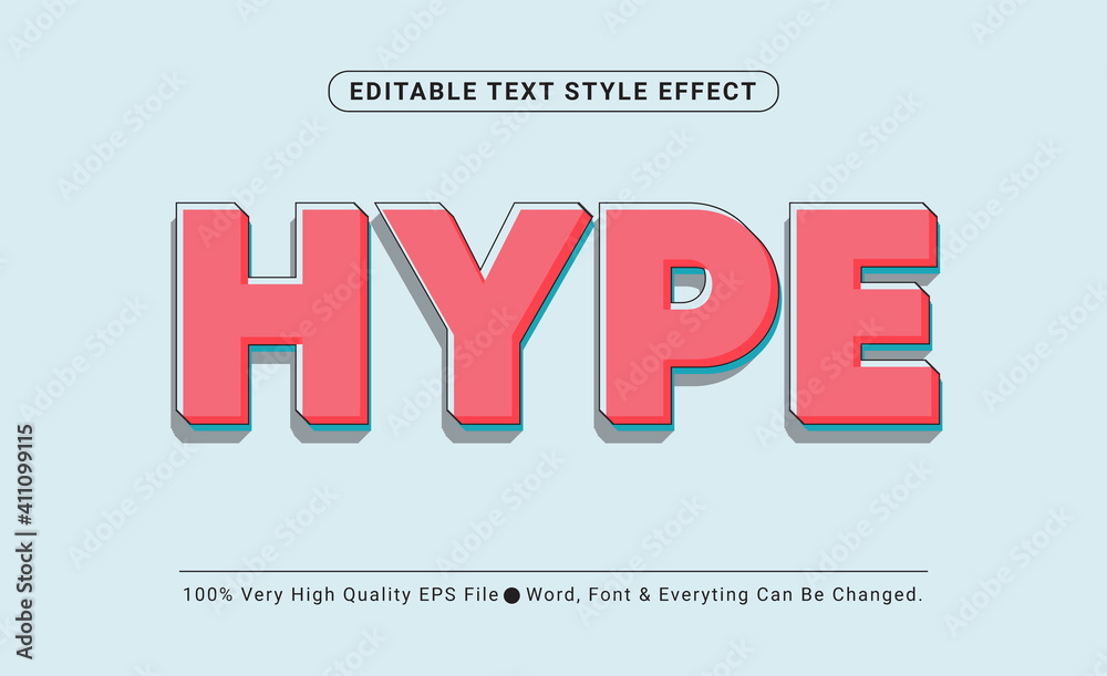 Hype Color Text Style Effect, Editable Text Effect