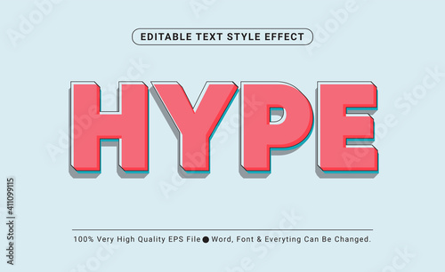 Hype Color Text Style Effect, Editable Text Effect