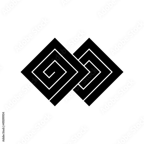 稲妻紋・隅立て重ね稲妻（すみたてかさねいなづま）