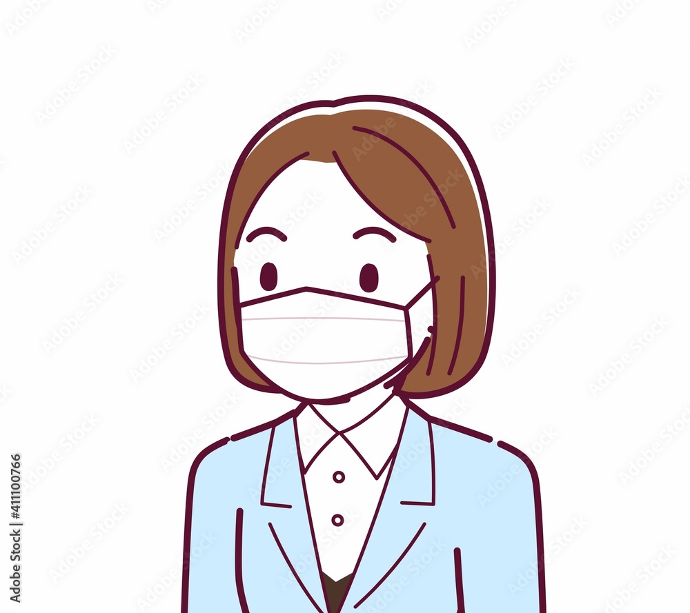 Young woman in a light blue suit Young woman in a light blue suit