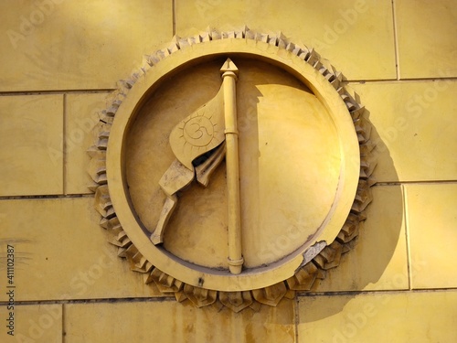clock on the wall of the church