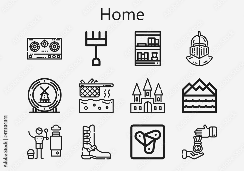 Premium set of home [S] icons. Simple home icon pack. Stroke vector ...