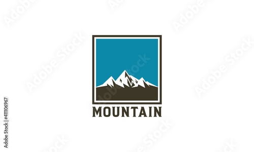 logo of beautiful mountain and blue sky views