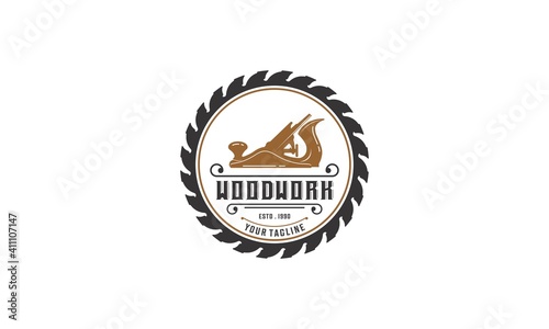  woodworking logo design, grange print stamp, creative carpentry typography emblem, Vector