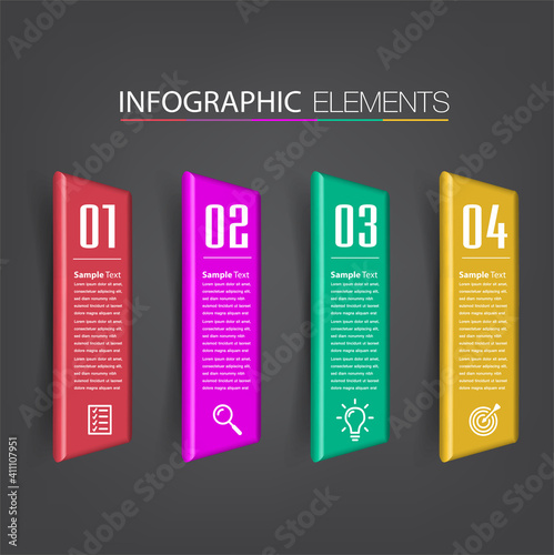 modern 3D text box template, banner Infographics