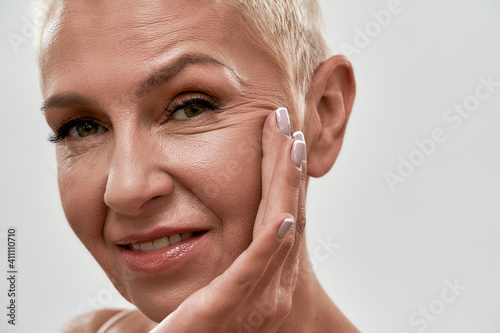 Portrait of beautiful middle aged caucasian woman