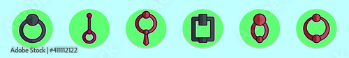 set of door knocker cartoon icon design template with various models. vector illustration isolated on blue background