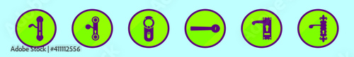 set of door knocker cartoon icon design template with various models. vector illustration isolated on blue background