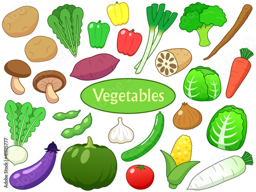 野菜セット 21種類（線画）