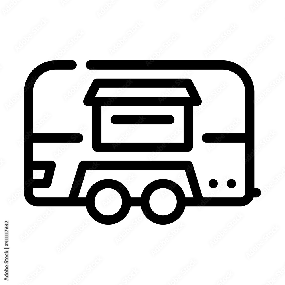 food truck line icon vector illustration flat food truck line icon vector illustration flat
