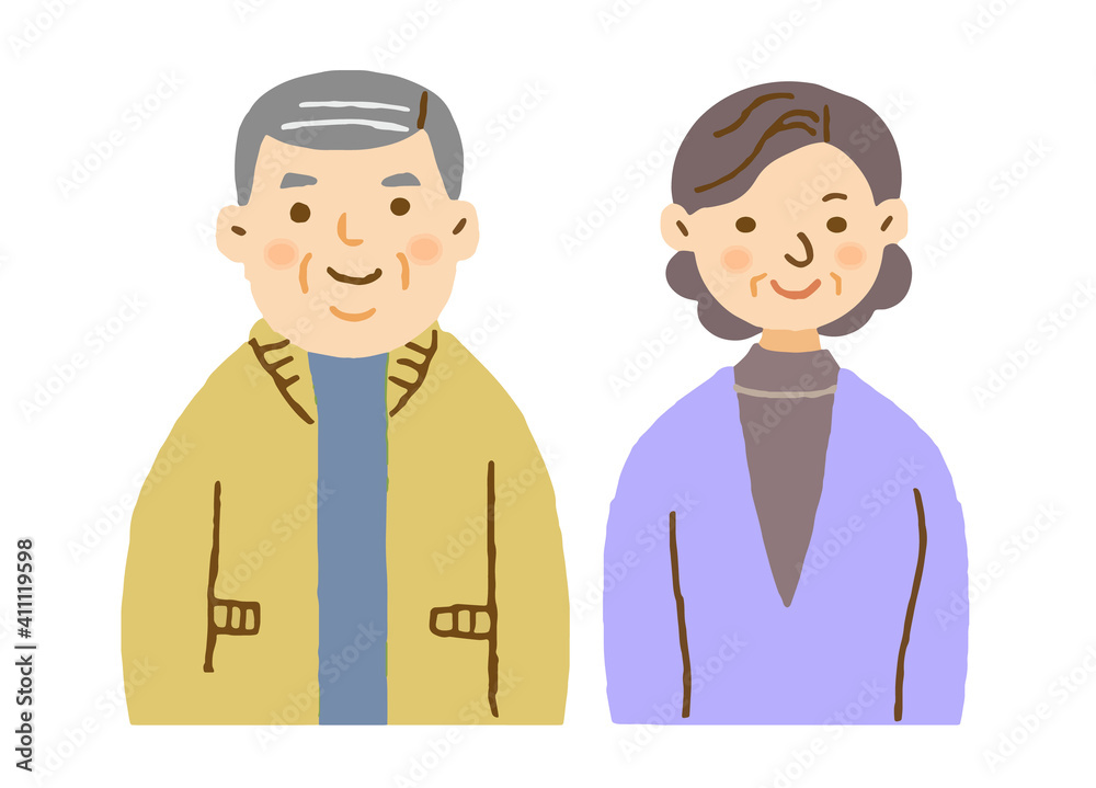 シニア夫婦 上半身 シニア夫婦 上半身
