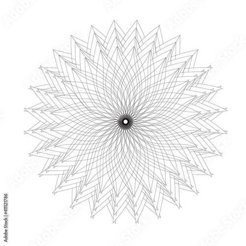 Rotated leaf ornament logo