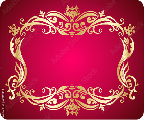 vector vintage floral design elements on gradient background