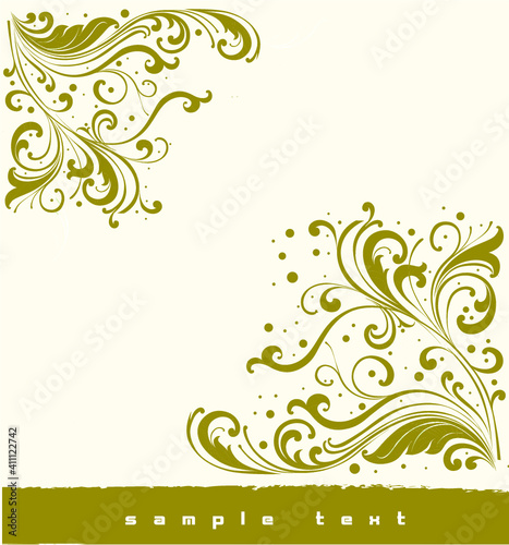 vector vintage floral design elements on gradient background