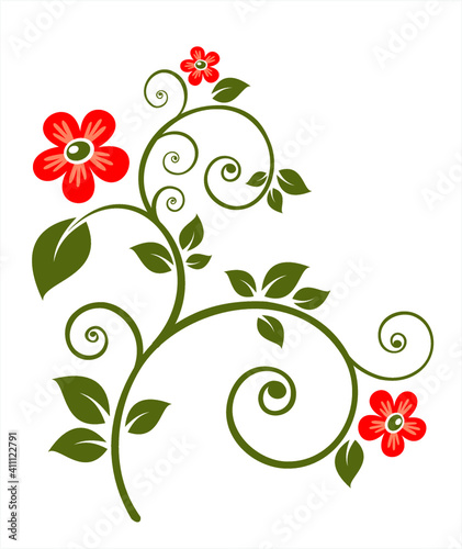 vector vintage floral design elements on gradient background