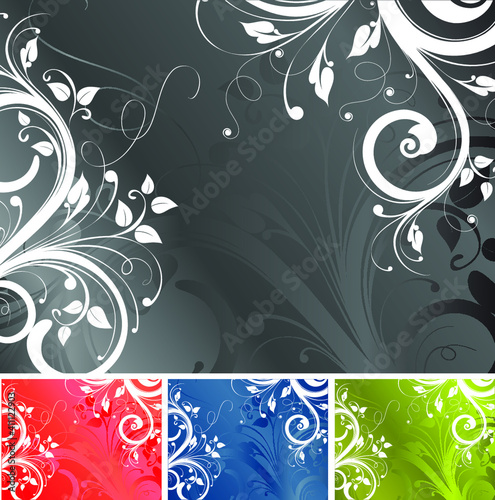 vector vintage floral design elements on gradient background