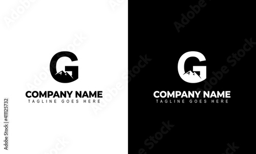 logo letter G linked mountain vector illustration