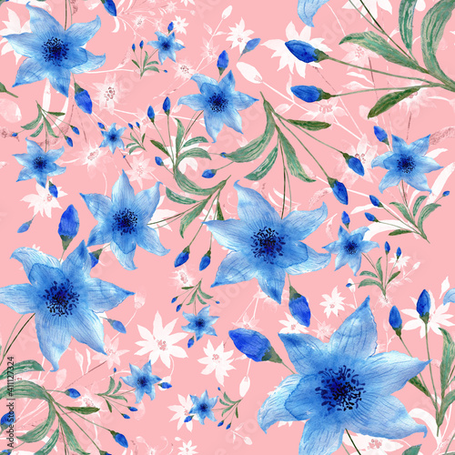 seamless pattern abstracts floral composition