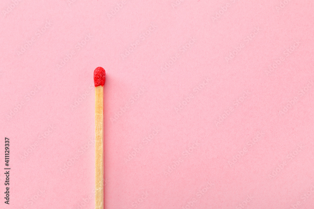 Wooden match on color background Wooden match on color background