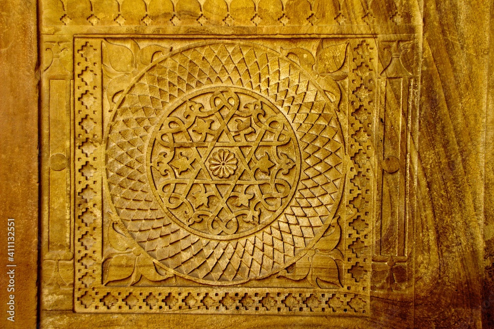 Design on Wall at Gwalior Fort