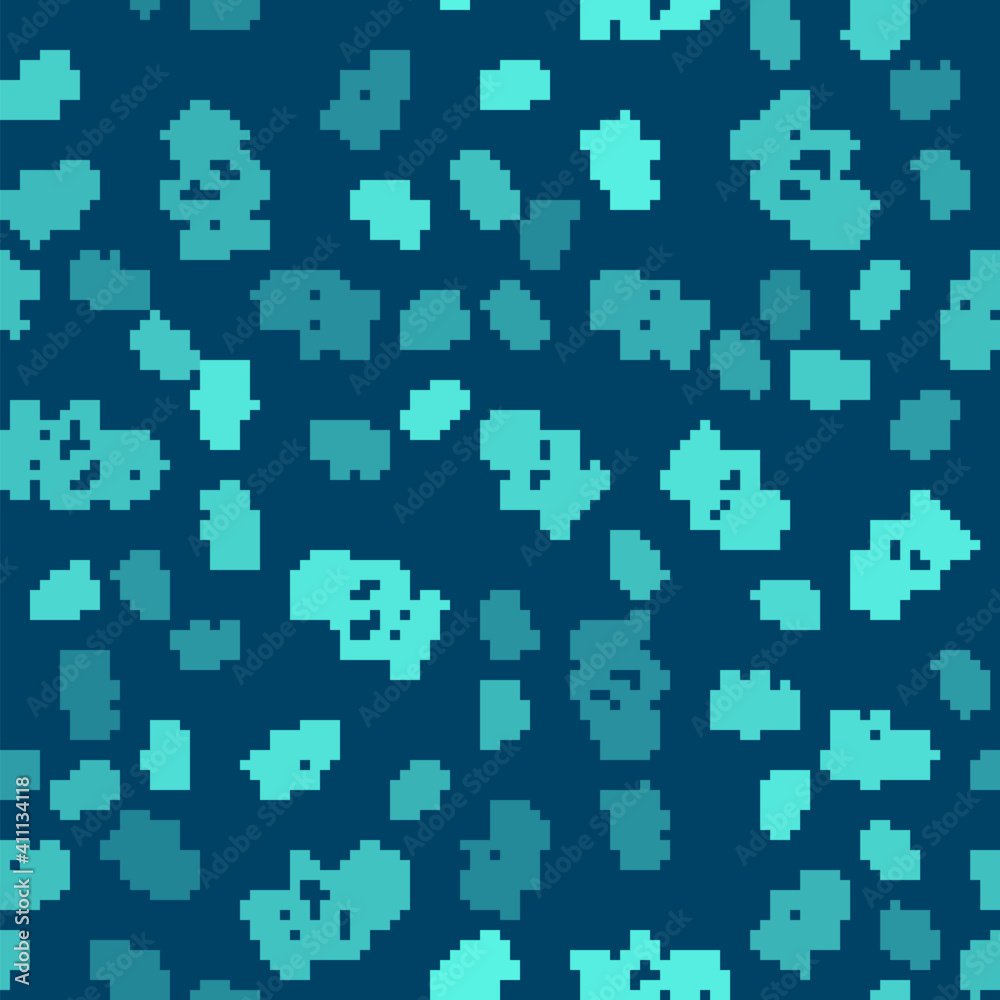 Fototapeta premium Green line Ancient bust sculpture icon isolated seamless pattern on blue background. Vector.