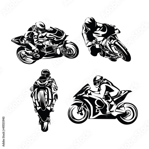 Motorcycle sport logo template design
