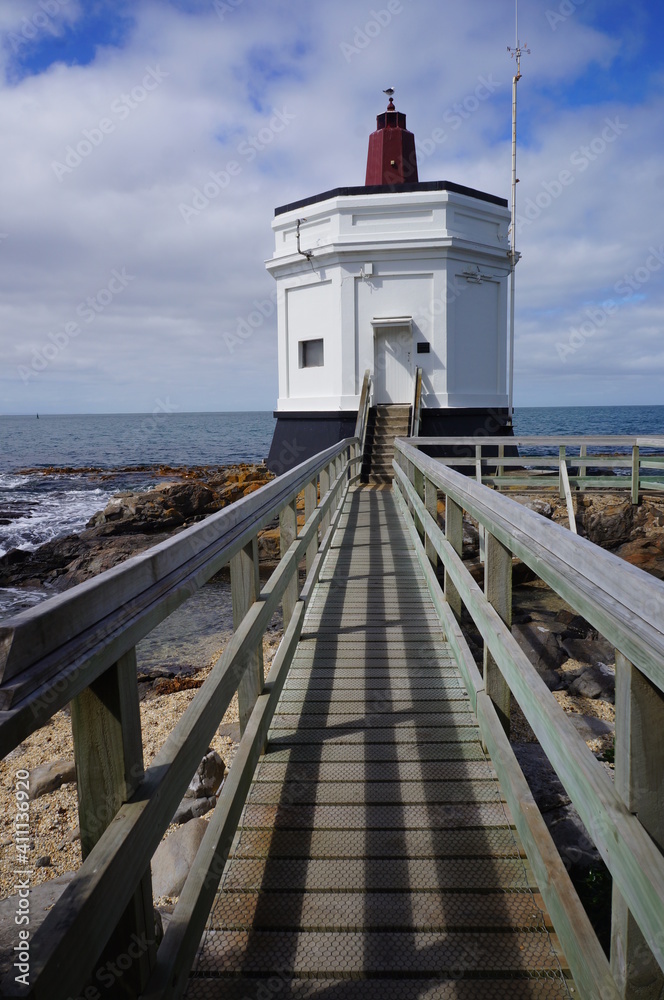 Stirling point lighthouse in Bluff in South island in New Zealand

