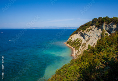 Strunjan cliff on the Coast line of Slovenia.