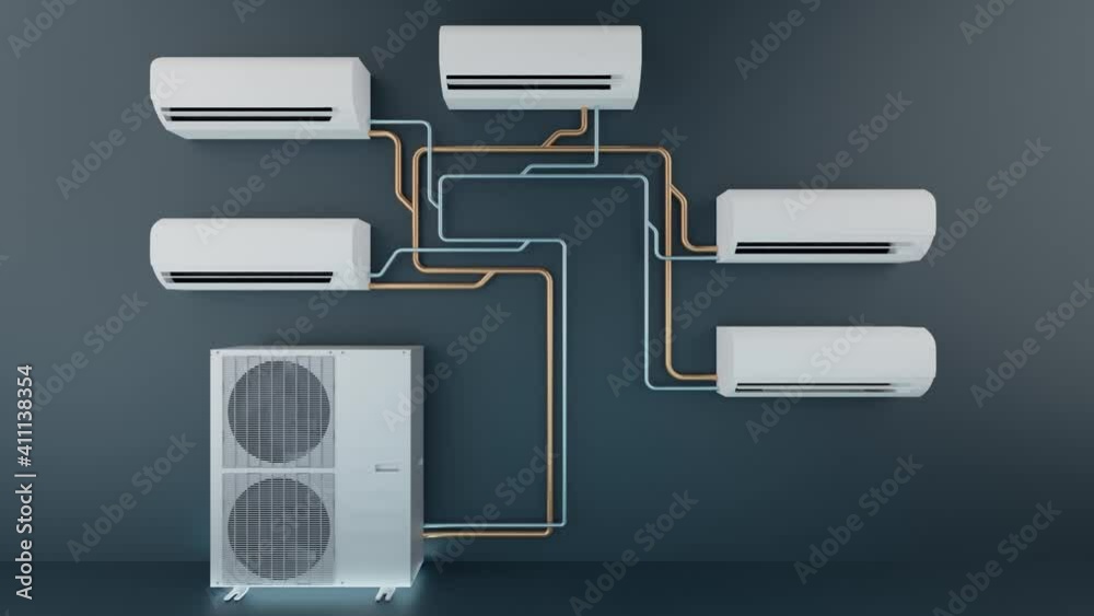 multi-system air conditioner one outdoor unit and several indoor units