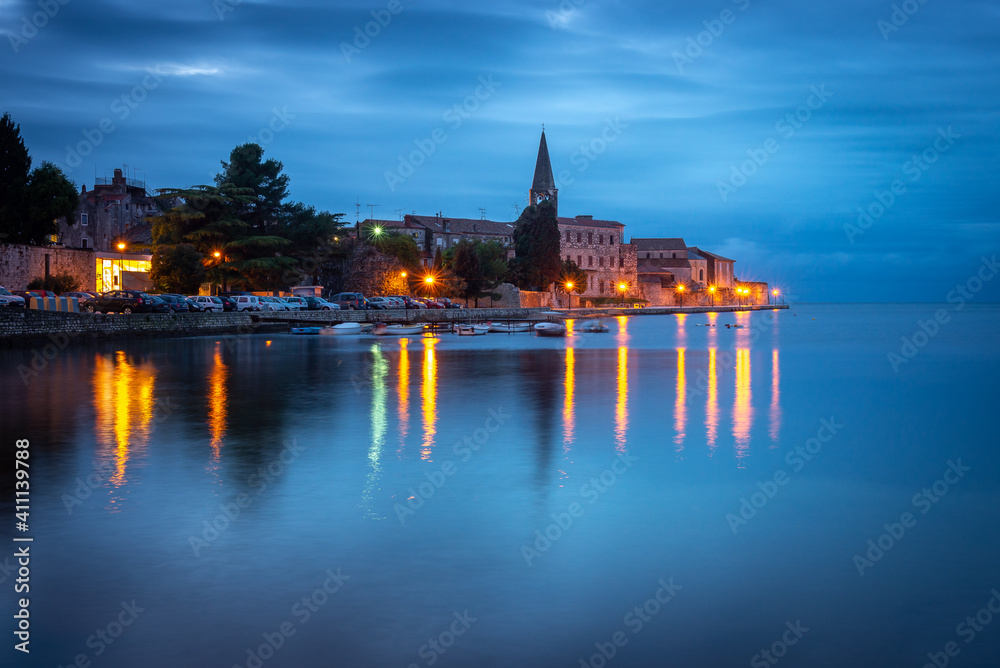 Evening view of the of Porec, Croatia