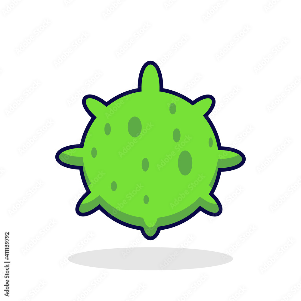 Cute illustration green virus Cute illustration green virus