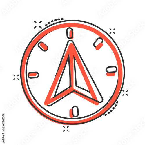 Free Download Compass icon in comic style. Navigation equipment cartoon vector illustration on white isolated background. Journey direction splash effect business concept. - GFXLoad