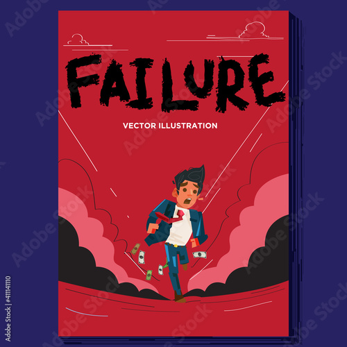failure businessman run away - vector illustration